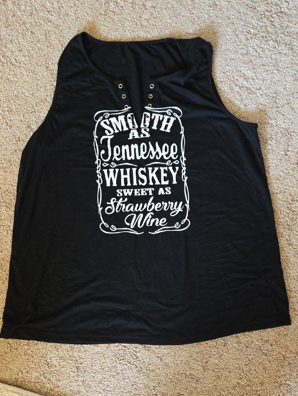 Womens Black Graphic Tank Top - "Smooth as Tennessee Whiskey"